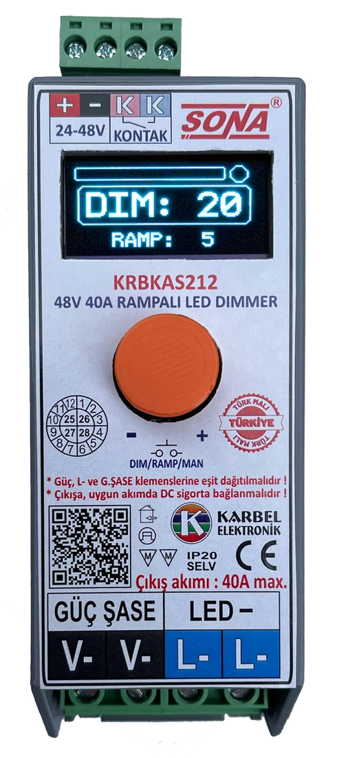 KRBKAS212 – 40A 24/48V OLED RAMPALI DİMMER