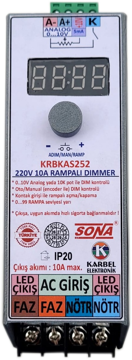 KRBKAS252 – 220VAC LED RAMPALI DİMMER